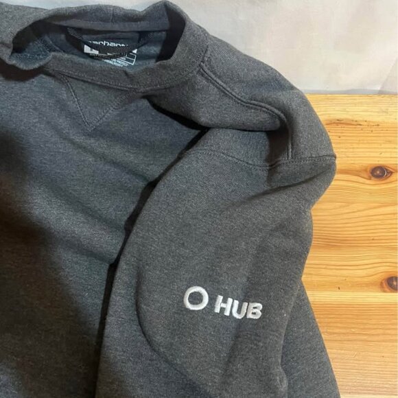 Carhartt Mens Midweight Crewneck Sweatshirt Loose Fit Crewneck Carbon Heather Si - Picture 2 of 5